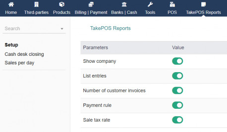 Report TakePOS + 1 personalizzazione report