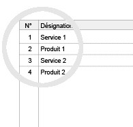 Invoice PDF with order column