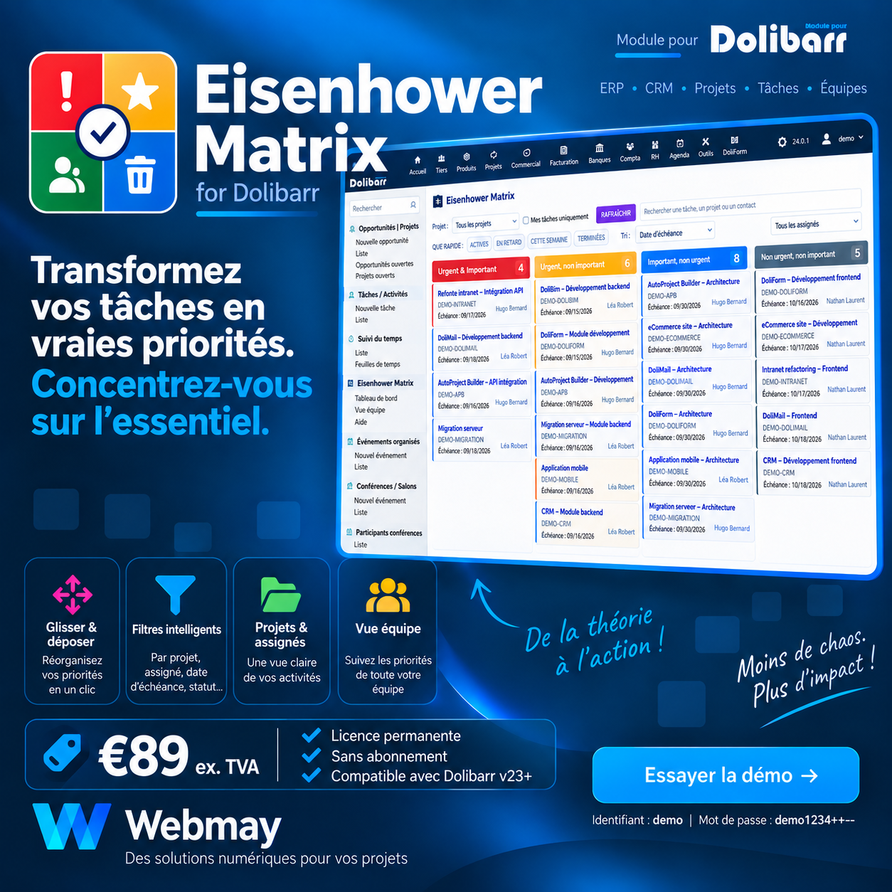 Eisenhower – Task Prioritization for Dolibarr