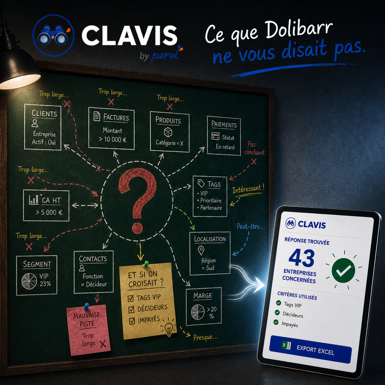 Clavis – Combine third parties, contacts, invoices and payments on a single line with advanced tag filtering