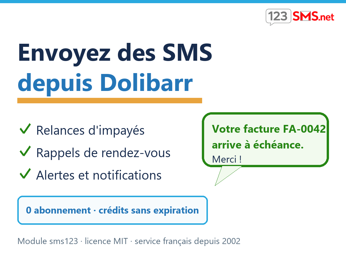 123-SMS — Envío de SMS desde Dolibarr (notificaciones, recordatorios, alertas)