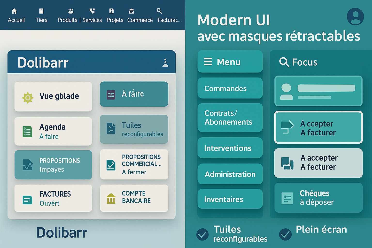 Modern theme V19-v21 full screen, drag and drop and synchronized menus