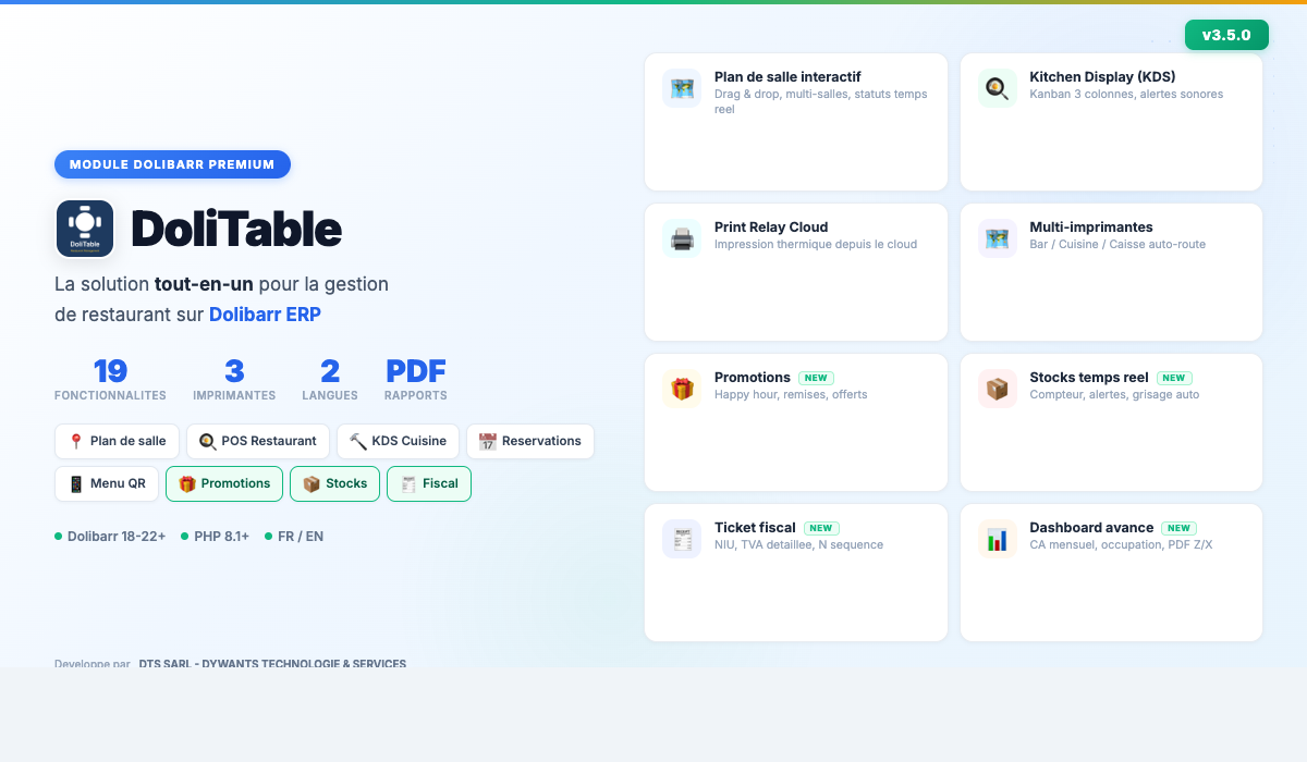 DoliTable - Gestion de Restaurant