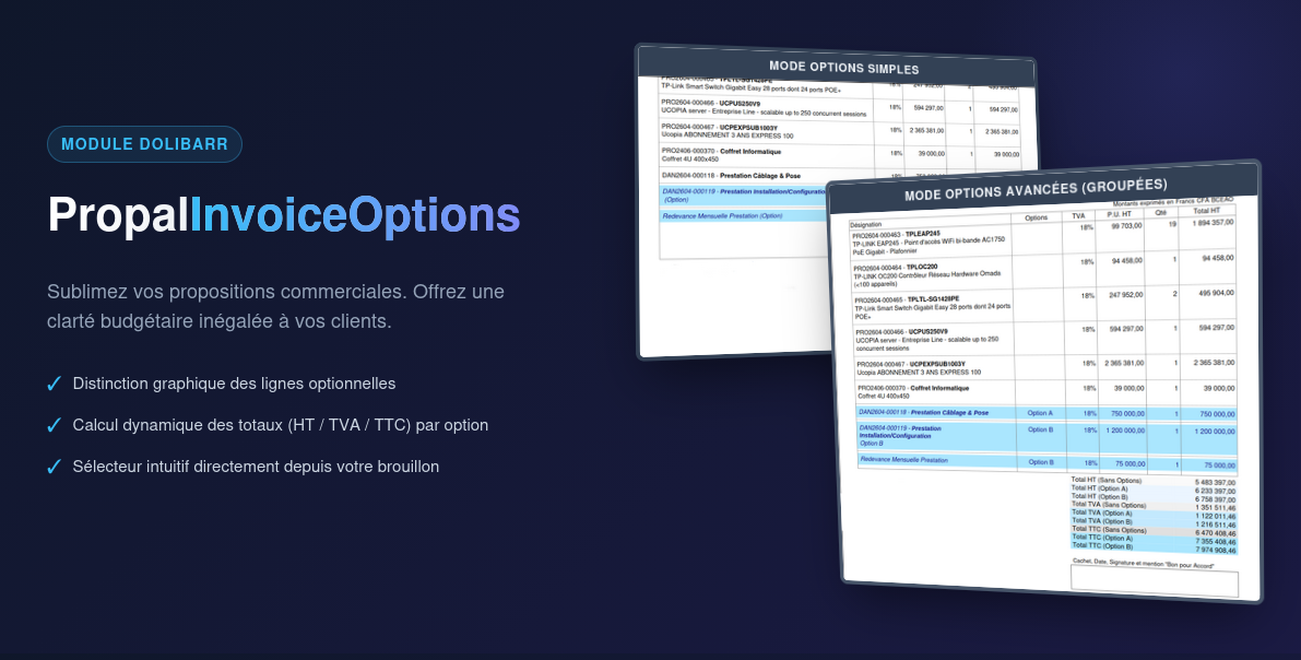 Propal Invoice Options