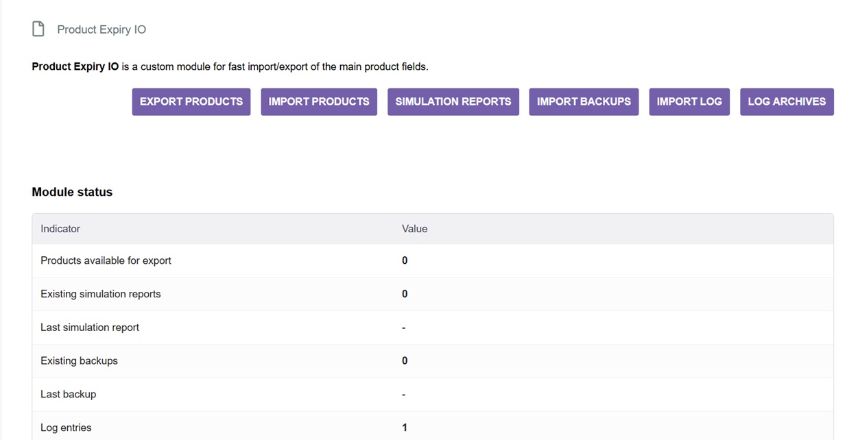 ProductExpiryIO - Product Expiry Import/Export Module for Dolibarr