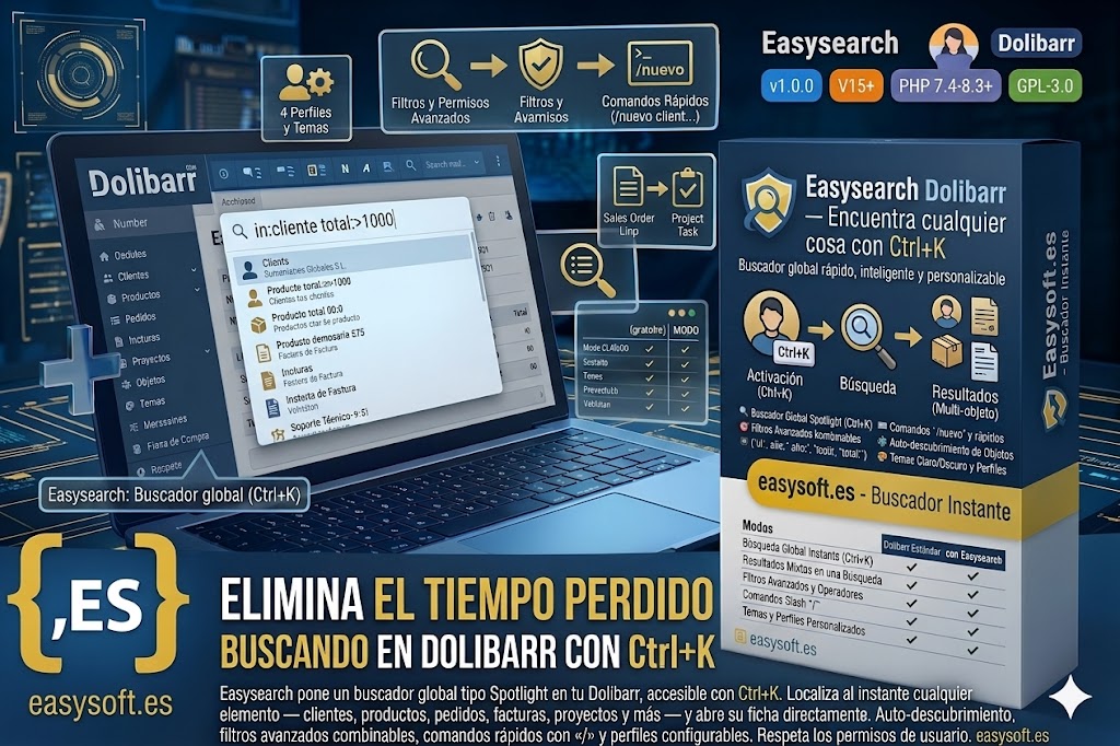 Easysearch - Spotlight-style global search for Dolibarr (Ctrl+K)
