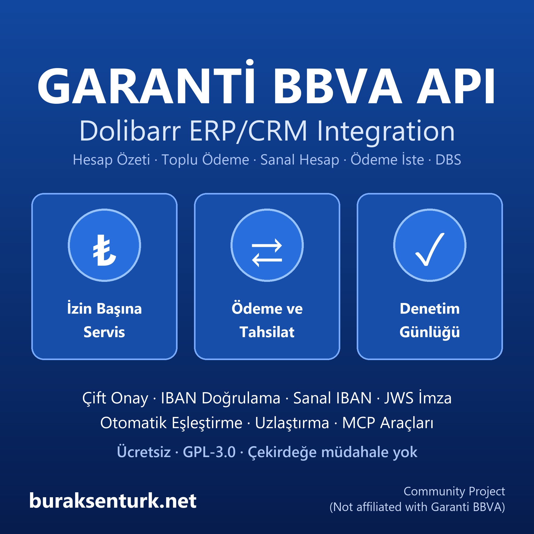Garanti BBVA API - Statement, bulk payments, virtual accounts, request to pay, DBS