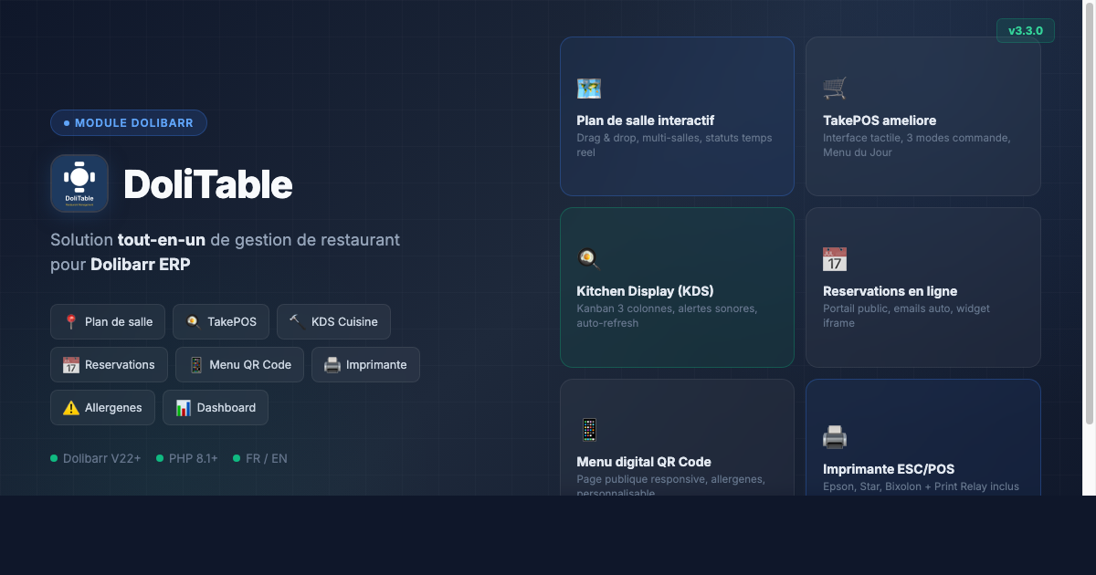 DoliTable - Restaurant Management