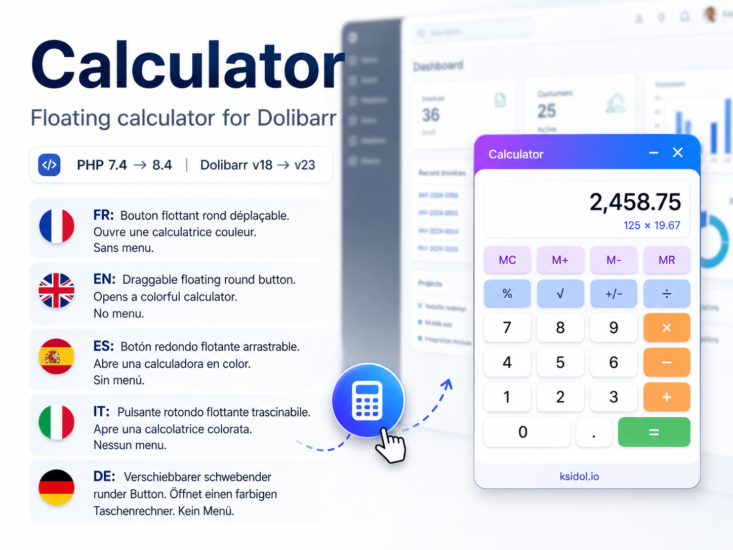 Calculatrice pour Dolibarr