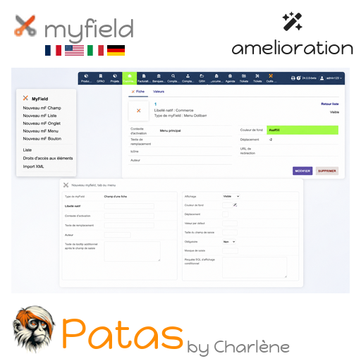 myField : personnalisation des champs de Dolibarr et de leur accès