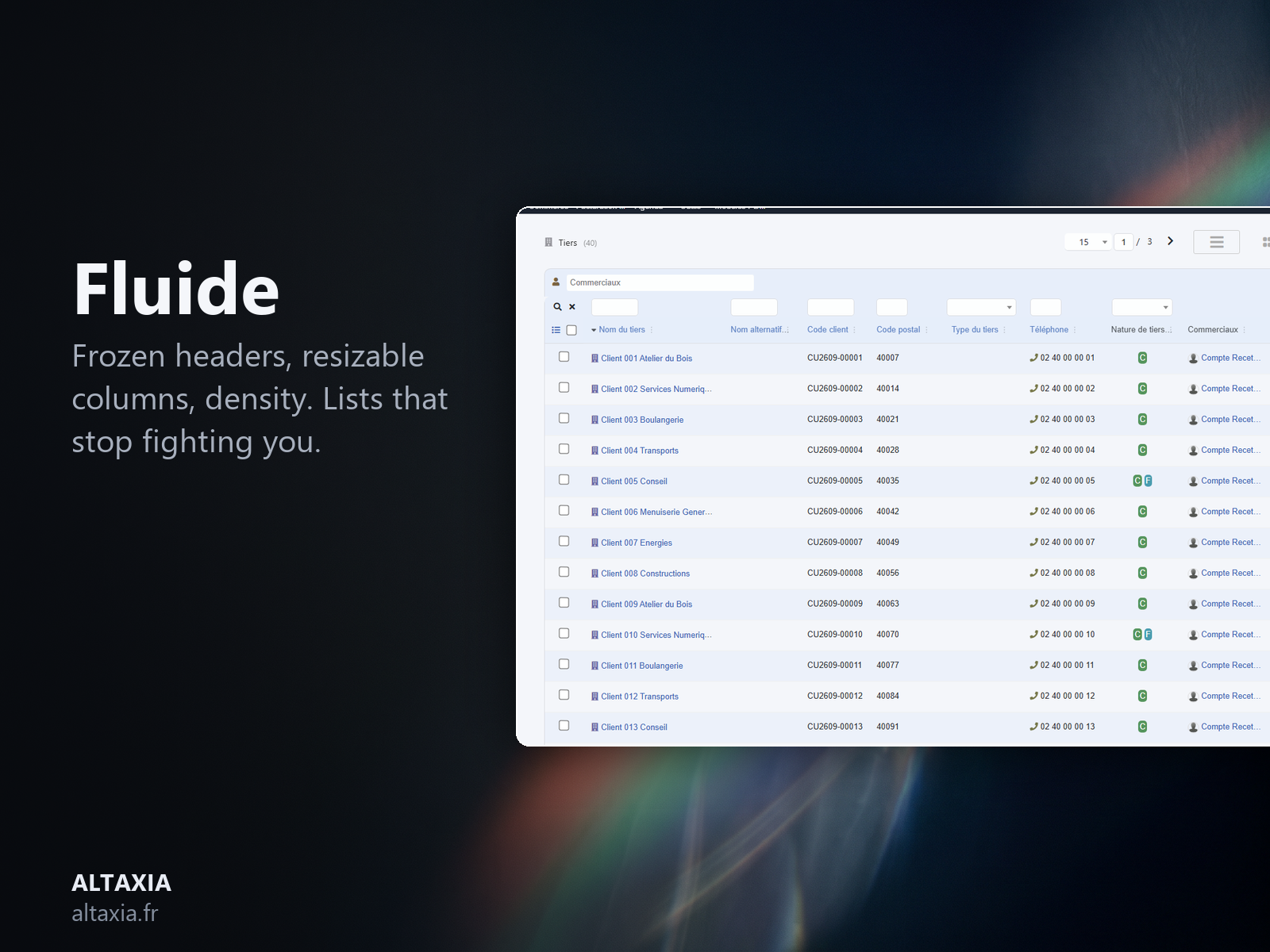 Fluide - Reading comfort for Dolibarr lists