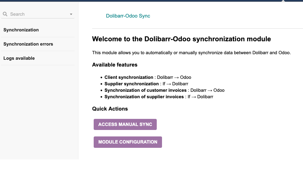 Dolibarr-Odoo synchronization for third parties and invoices - (PEPPOL / e-Invoicing)