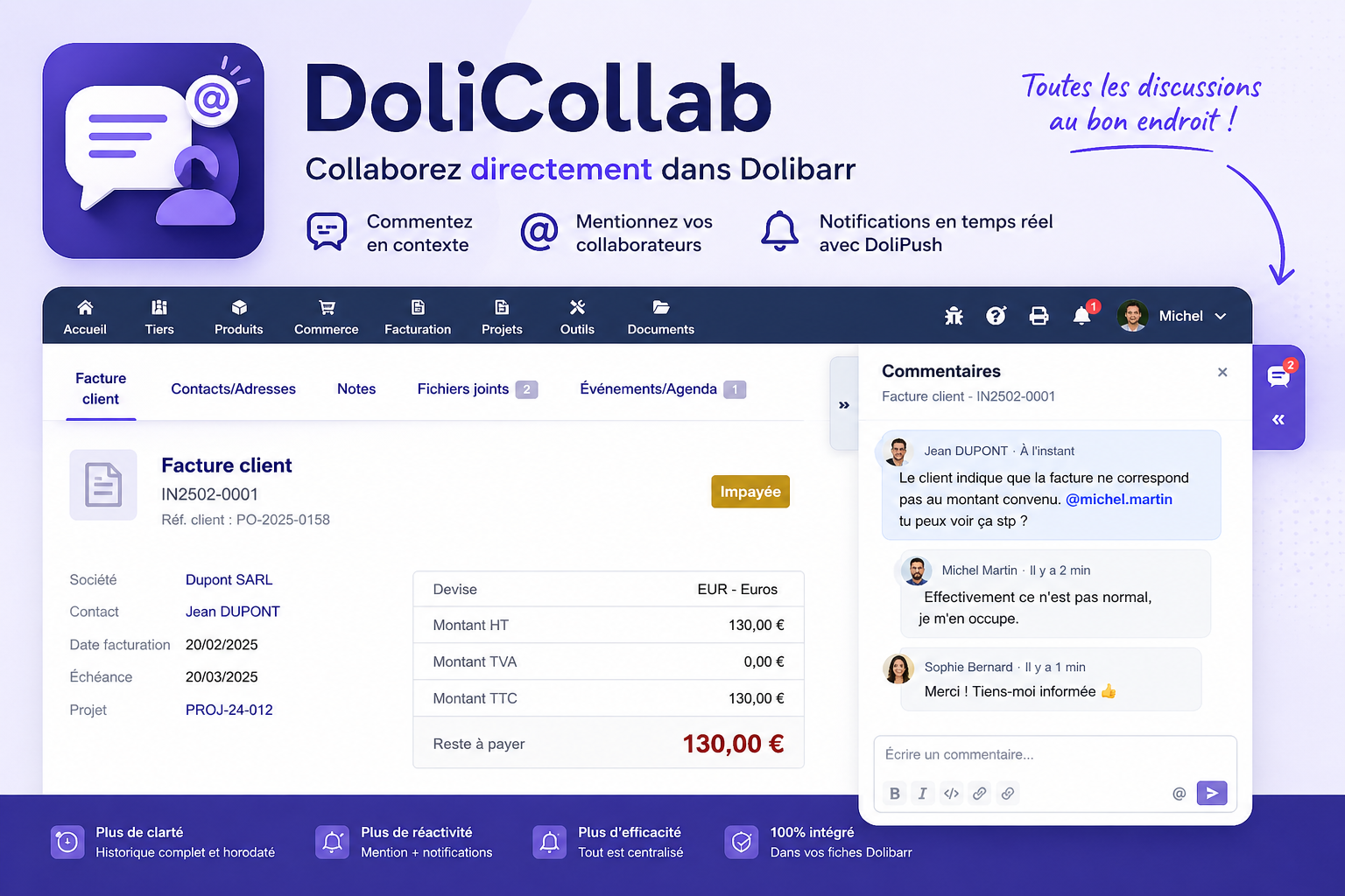 DoliCollab – Collaborate Directly Inside Your Dolibarr Records