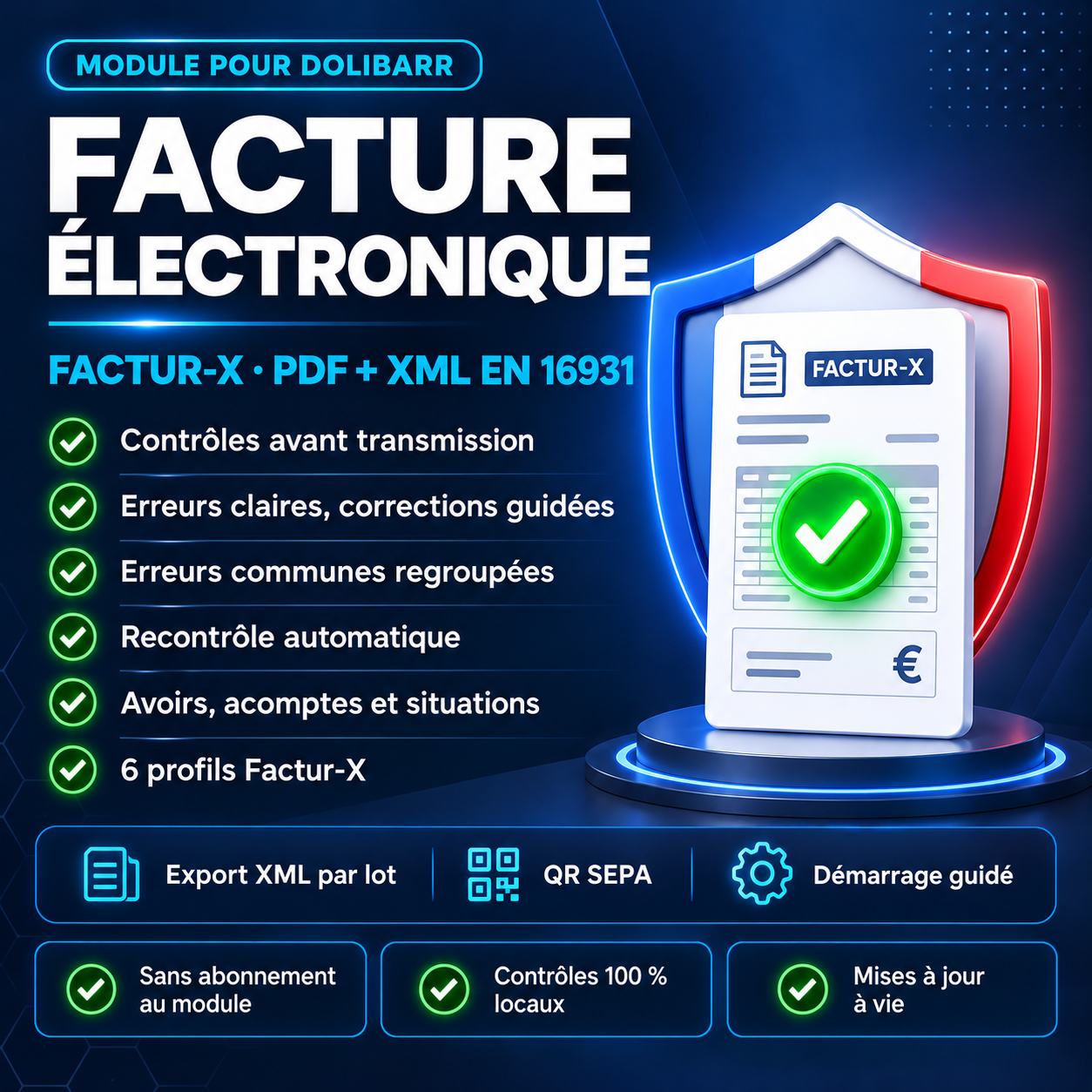 Factur-X: electronic invoicing and invoice checks for Dolibarr