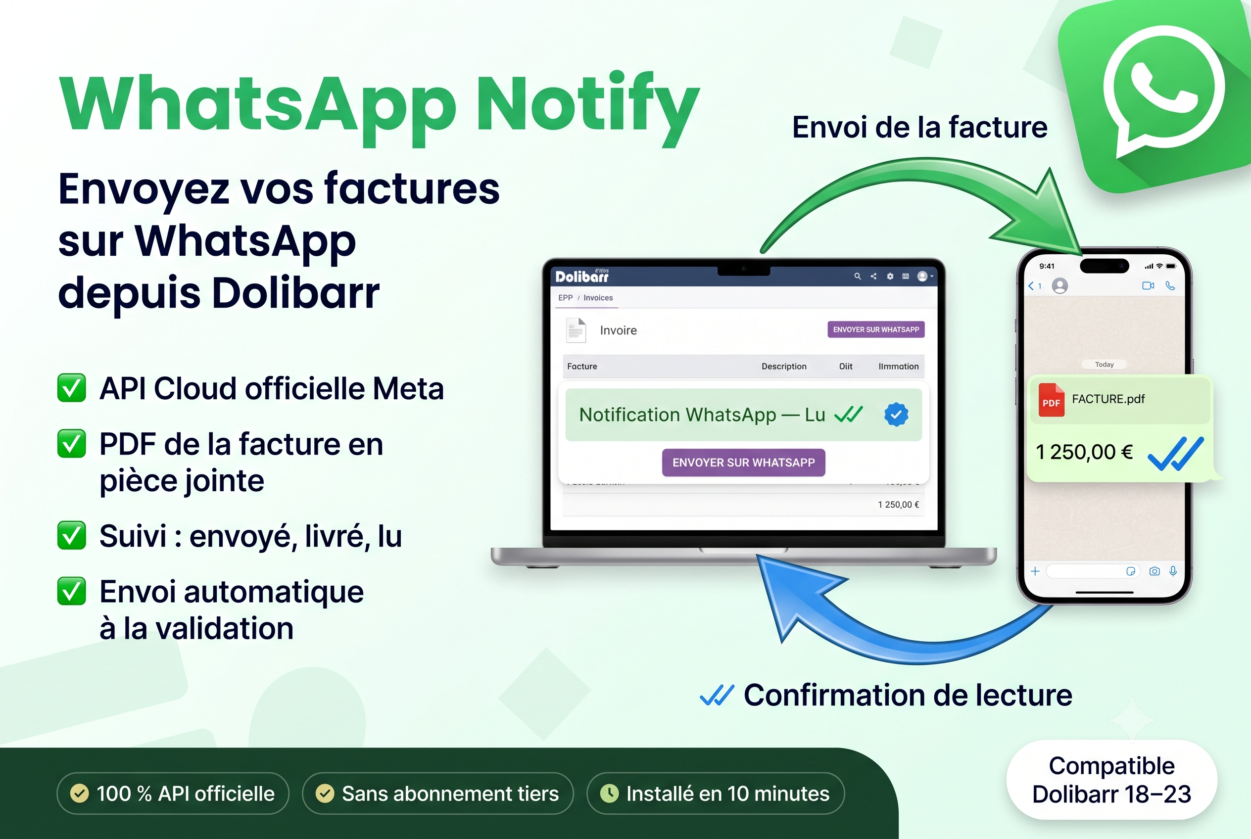 WhatsApp Notify — fatture PDF su WhatsApp tramite l'API ufficiale Meta