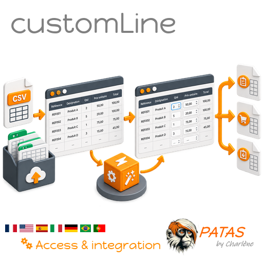 CustomLine, schnelle Ausgabe und Import von Linien in Geschäftspapieren
