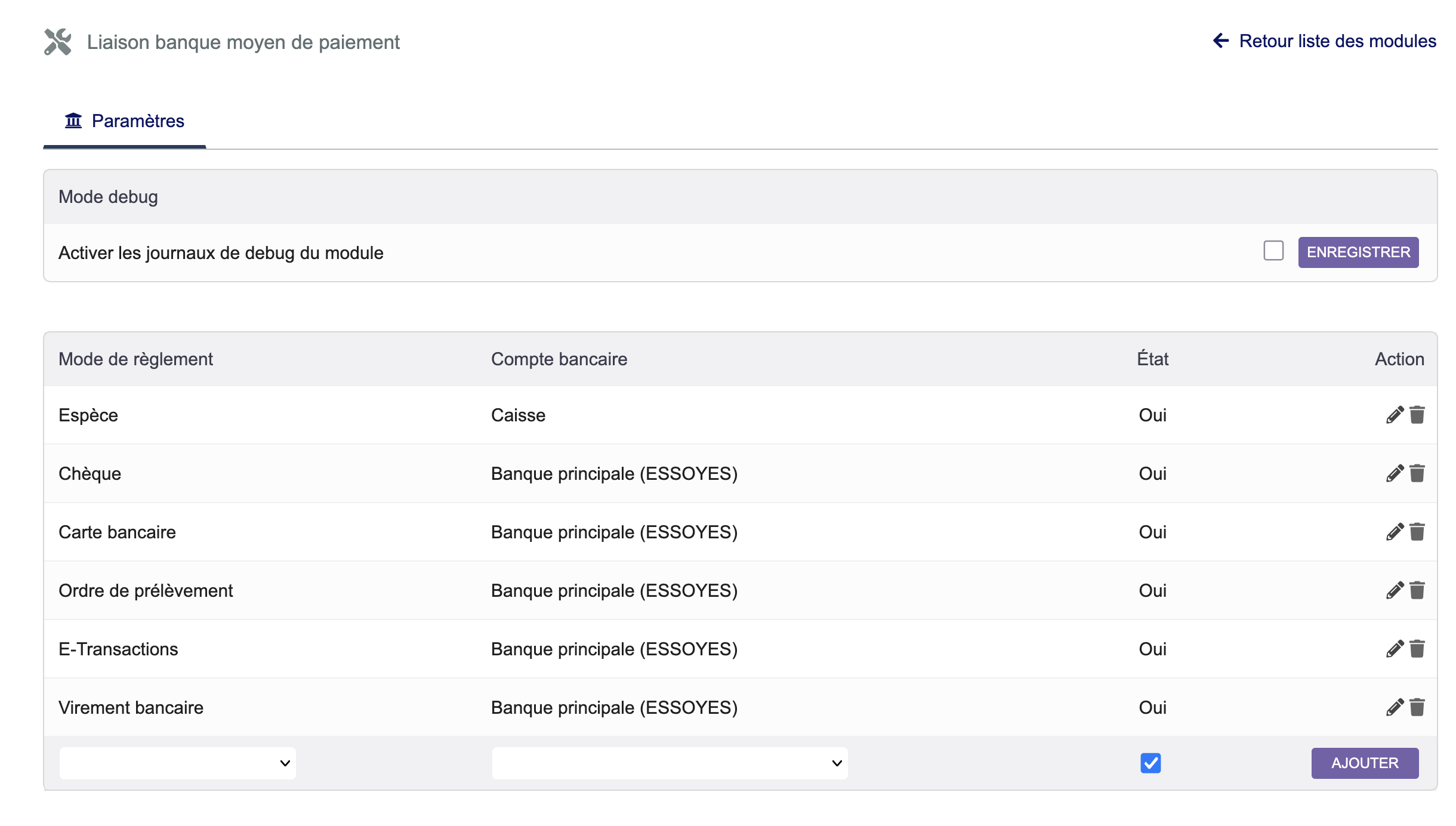 Payment method bank link