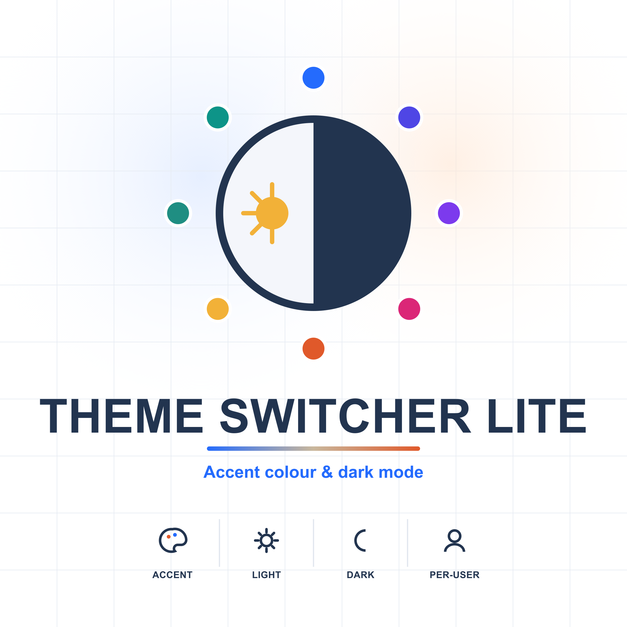 Theme Switcher Lite – color de acento y modo oscuro para Dolibarr (gratis)