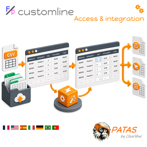 CustomLine, Rapid edizione e importación di linee in carte d'ufficio