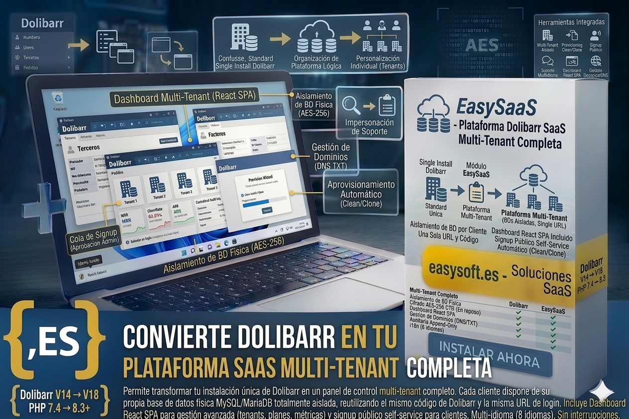EasySaaS - Plateforme SaaS Multi-Tenant pour Dolibarr