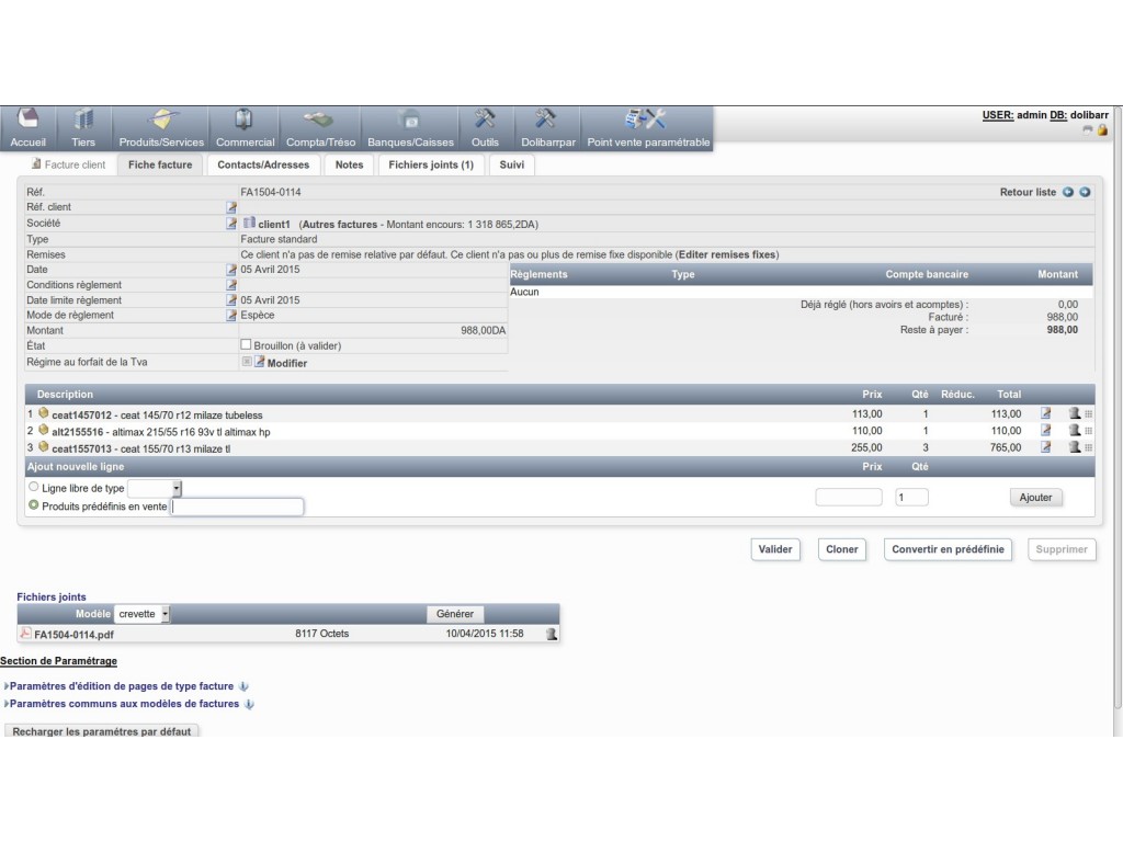 Facturepar pour Dolibarr 4