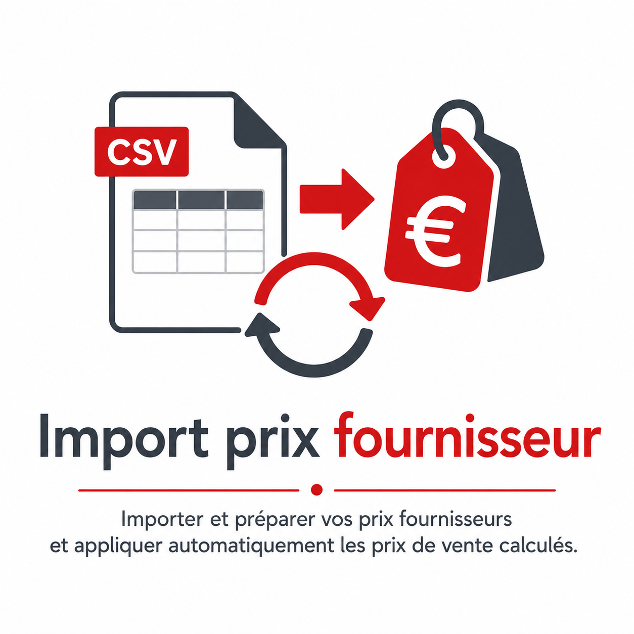 Import prix fournisseur : Importer et préparer la mise à jour des prix fournisseurs et appliquer les prix de ventes calculés