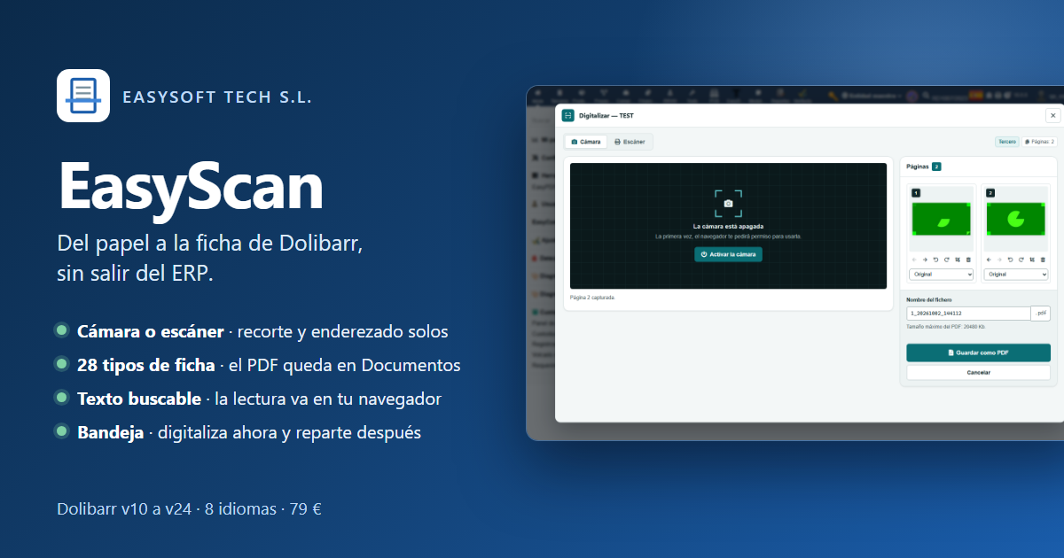 EasyScan - Digitaliza papel desde cualquier ficha